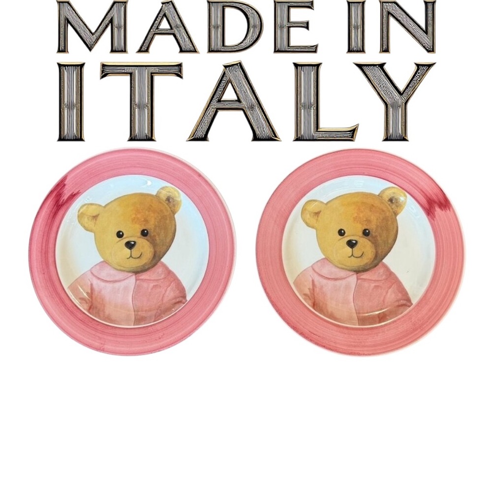 Ceramica Due Torri Italian Teddy Bear Plates – Vintage 8” Set of 2 - Picture 4 of 16